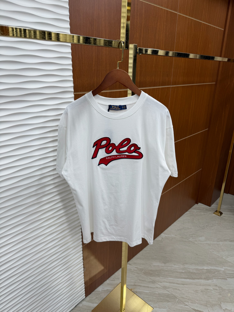 RL Kırmızı Polo Patch Beyaz İthal Tişört
