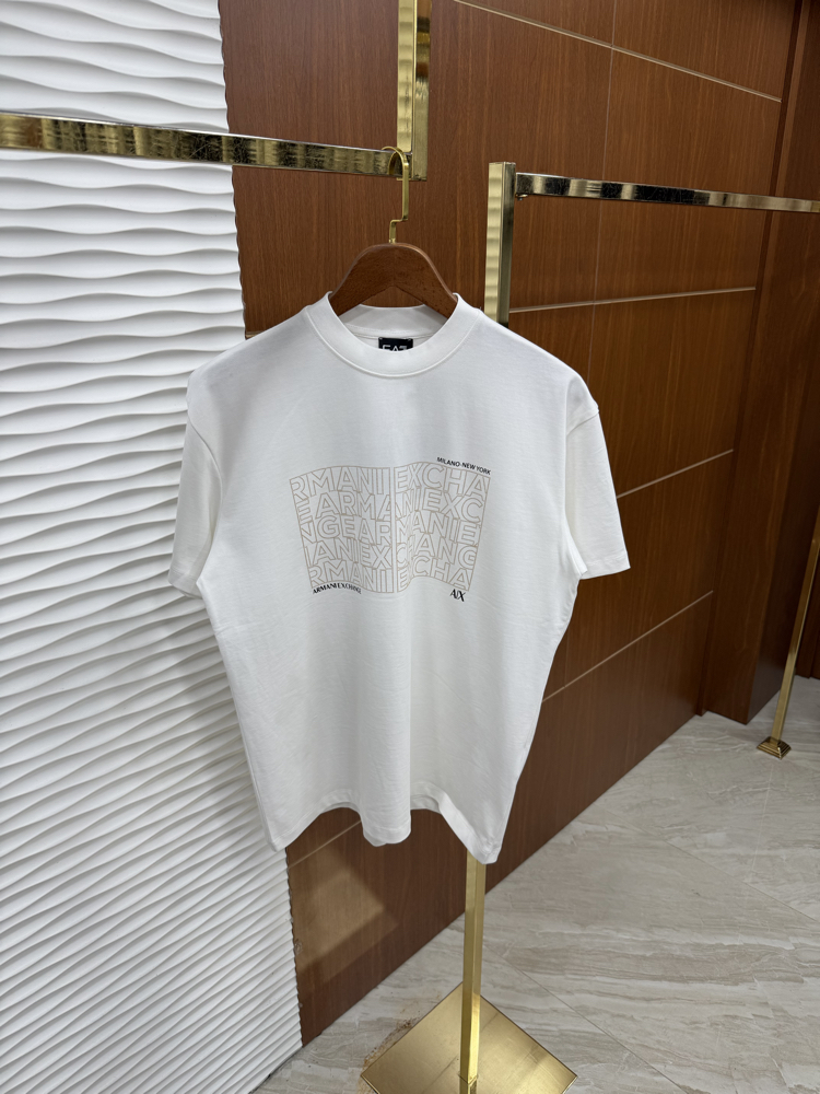 Armani Exchange Dikdörtgen Baskı İthal Beyaz Tişört