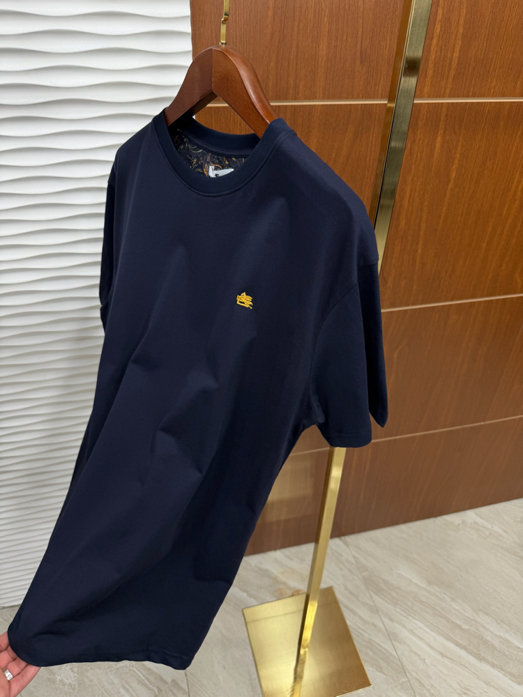 Etro Basic Logo Lacivert İthal Tişört