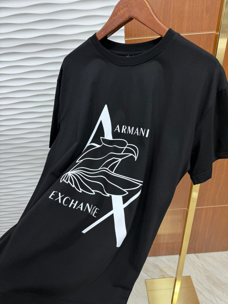 AX Kanat Baskılı Siyah İthal Tişört