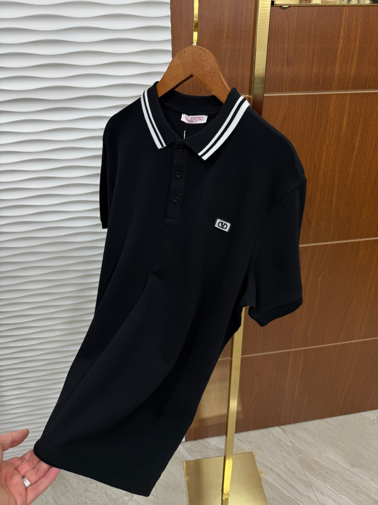 Valentino Yaka Çizgili İthal Polo Yaka
