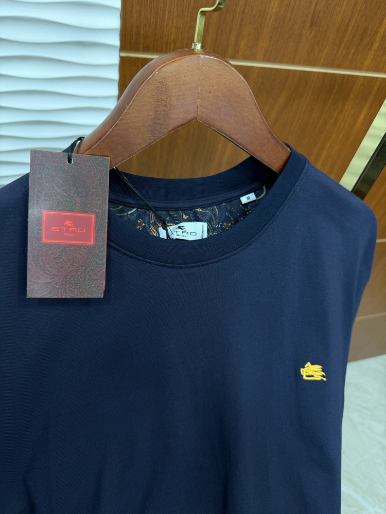 Etro Basic Logo Lacivert İthal Tişört