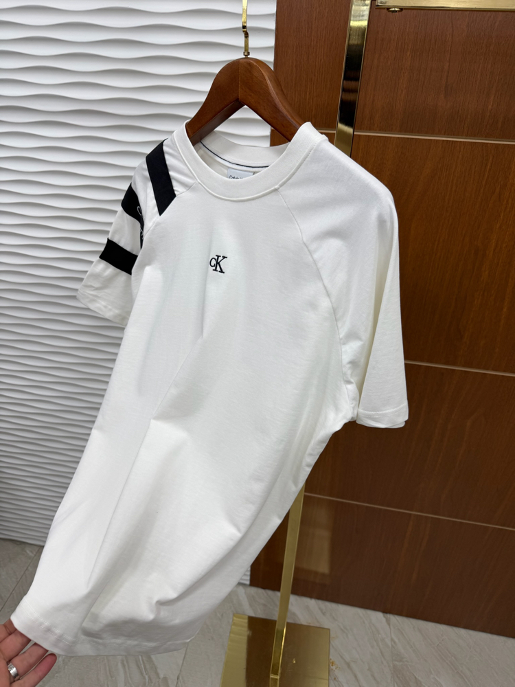 Calvin Klein Omuz Parçalı Beyaz İthal Tişört