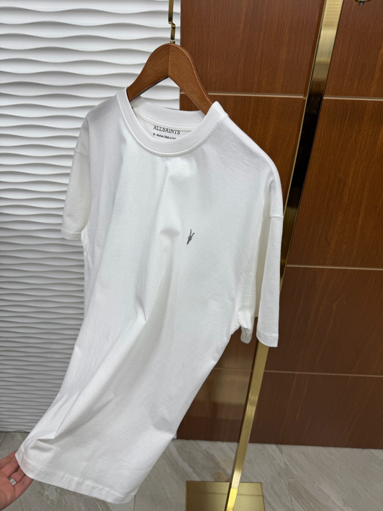 AllSaints Basic Beyaz Logo İthal Tişört