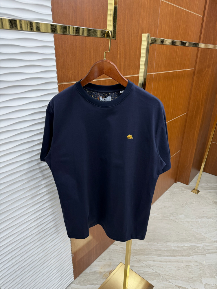 Etro Basic Logo Lacivert İthal Tişört