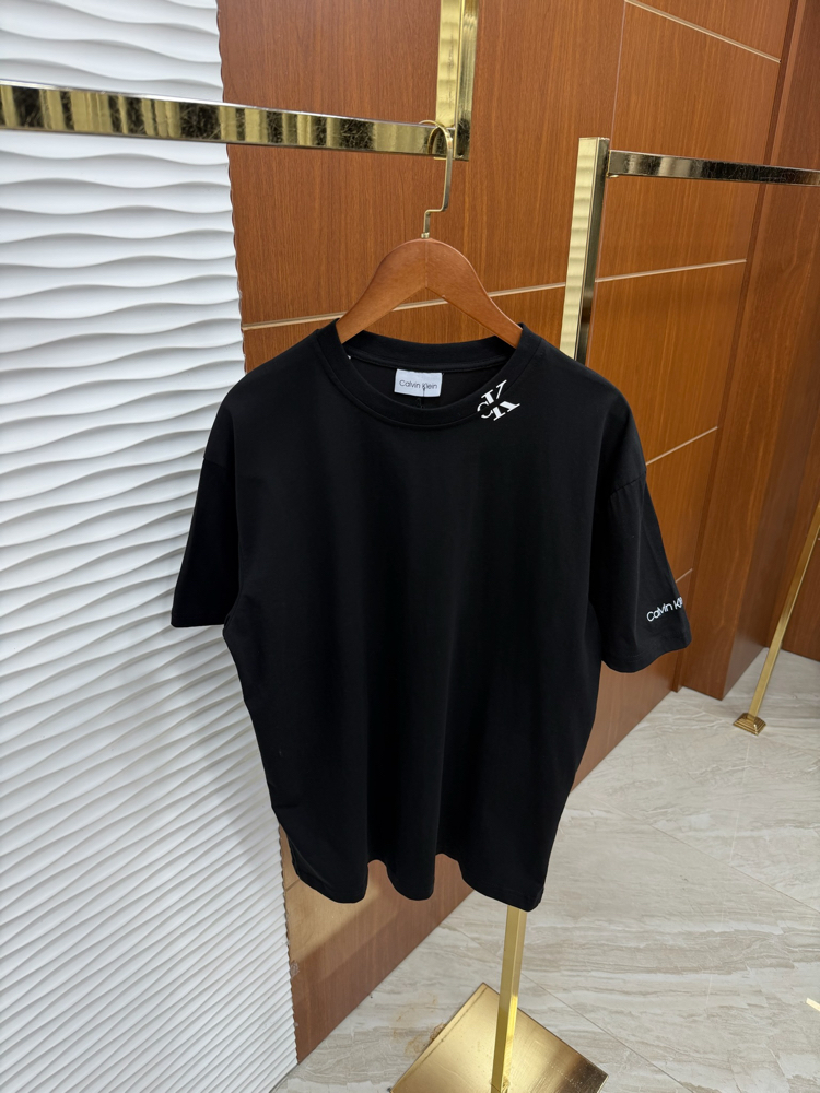 Calvin Klein Yaka Baskılı Siyah İthal Tişört