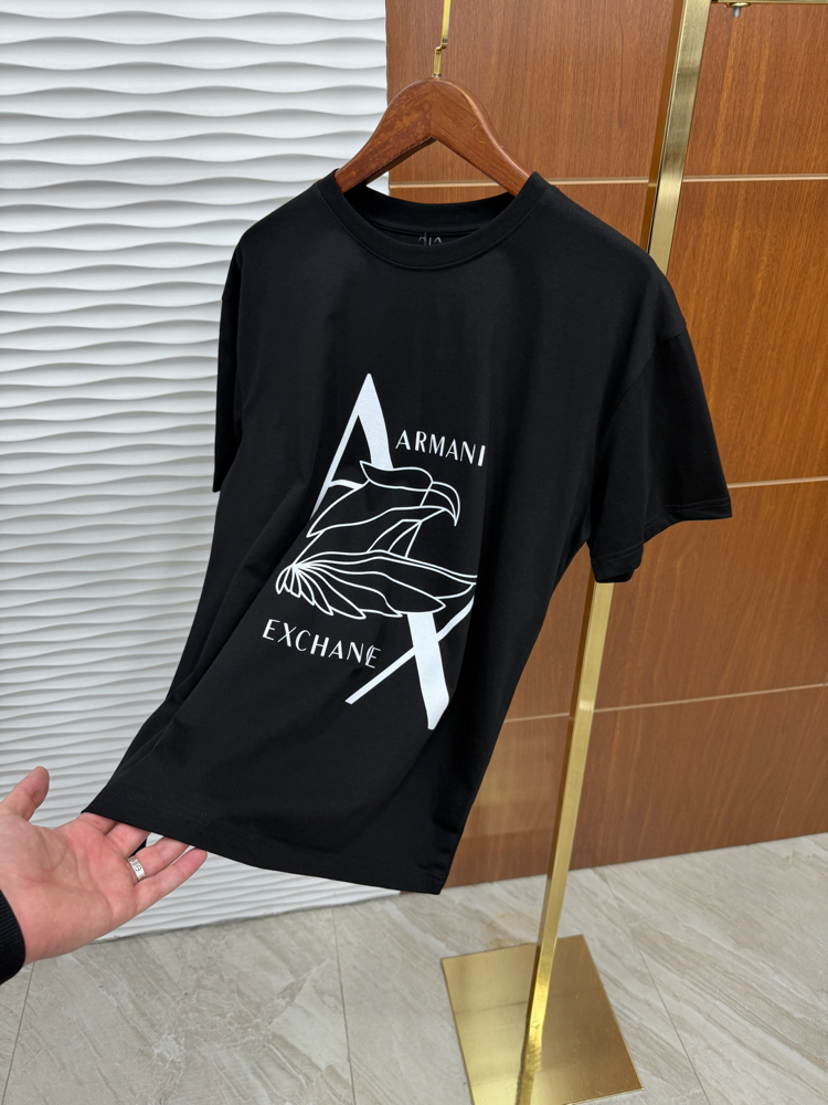AX Kanat Baskılı Siyah İthal Tişört