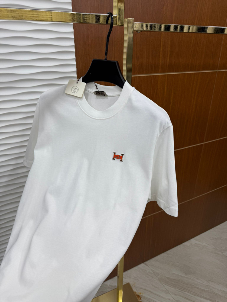 Hermes Metal Logo Beyaz İthal Tişört