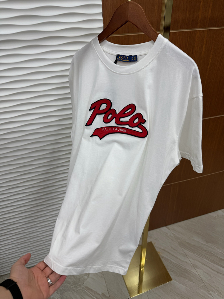 RL Kırmızı Polo Patch Beyaz İthal Tişört
