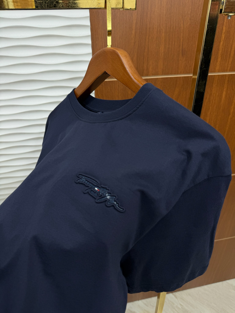 Tommy Hilfiger Basic Word İthal Lacivert Tişört