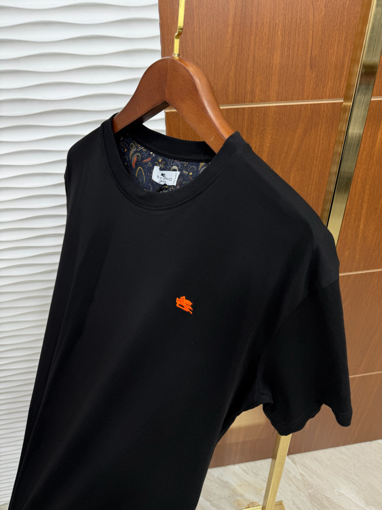 Etro Basic Logo İthal Siyah Tişört