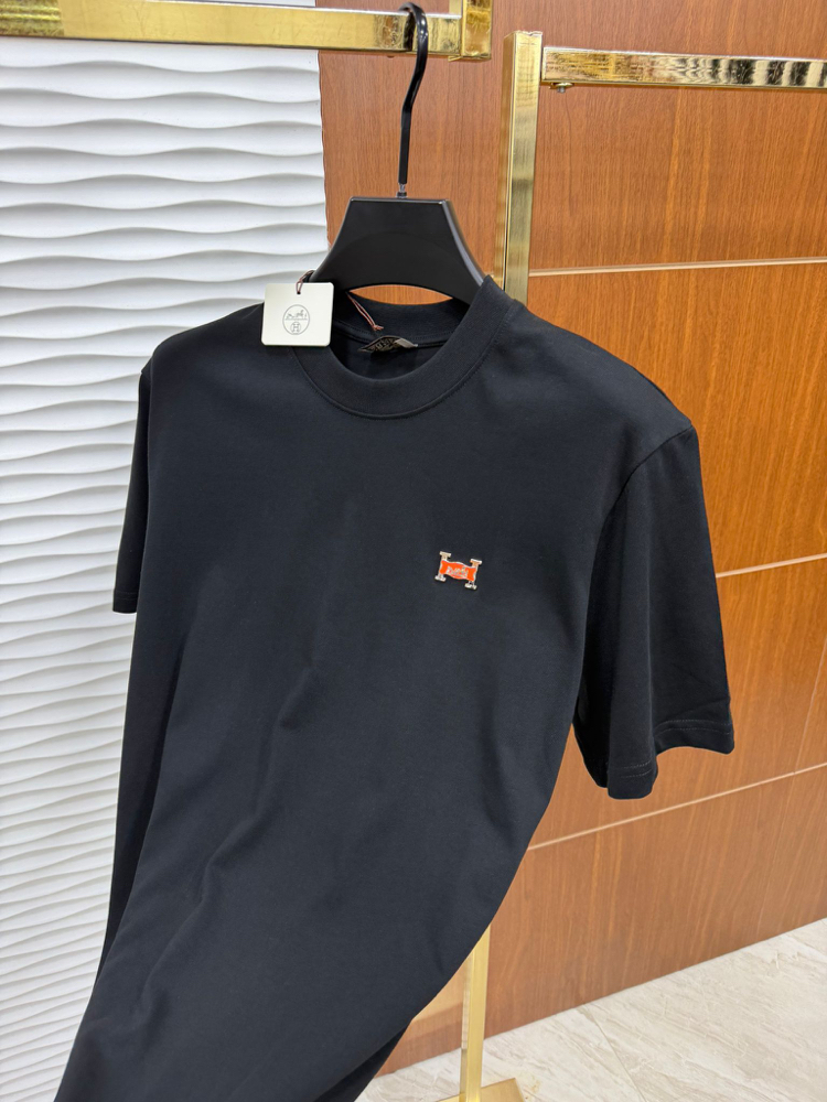 Hermes Metal Logo İthal Siyah Tişört