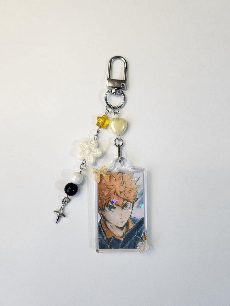 Yıldız yansımalı Fotolu akrilik anahtarlık (hinata)