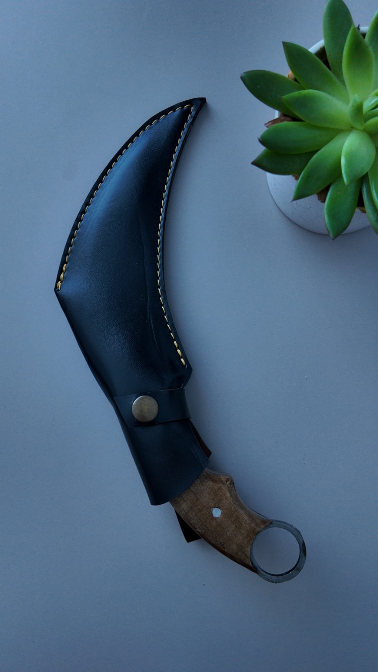 KARAMBİT MODELLİ AV BIÇAĞI (DERİ KILIFLI)