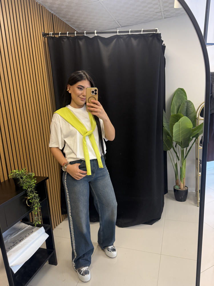Bağlama Detaylı Tshirt Neon Yeşil
