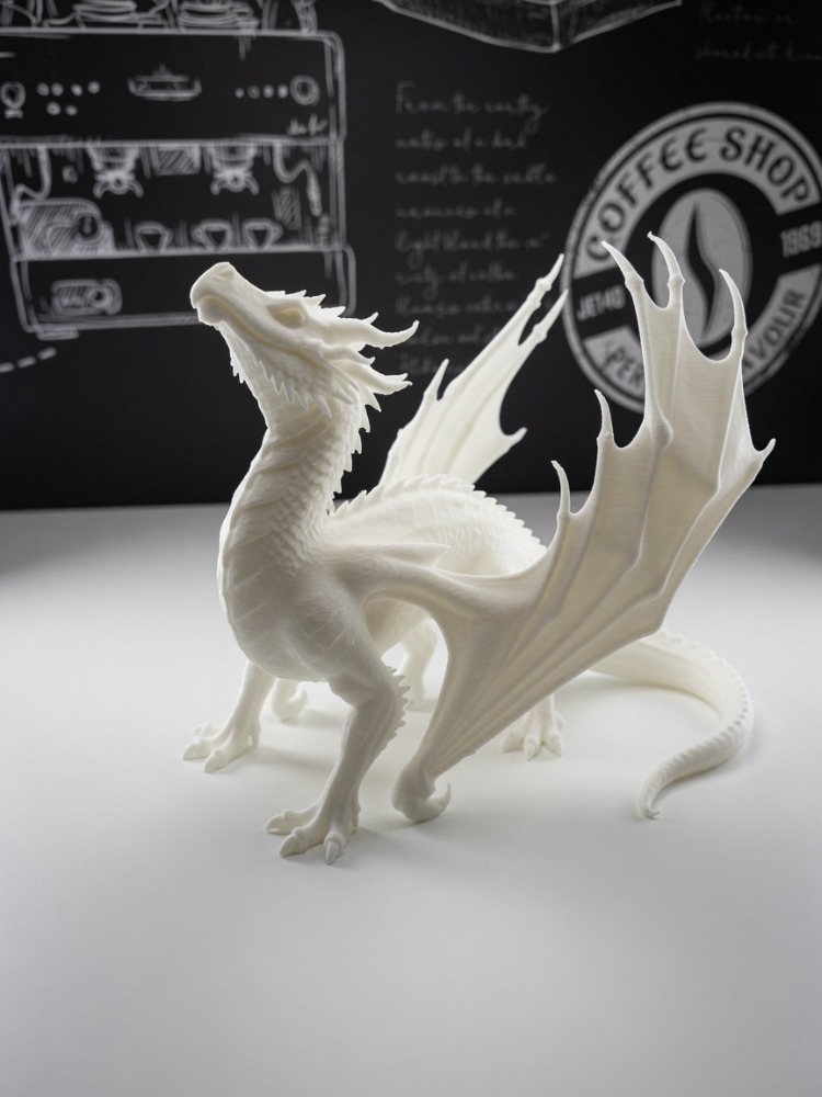 Beyaz Ejderha Figürü | Koleksiyonluk 3D Baskı