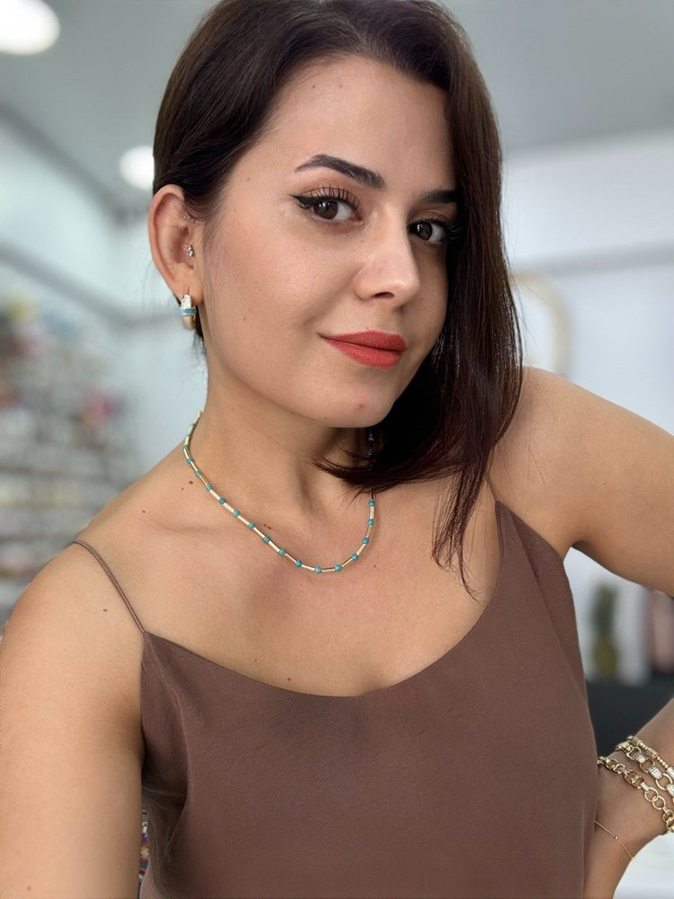 Mavi taşlı kolye