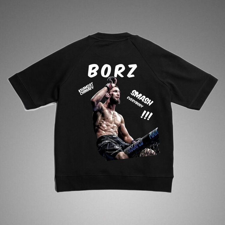 Khamzat Borz Oversize Siyah Tshirt