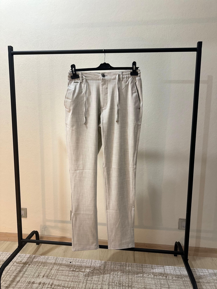 Slim Fit Açık Bej Pantolon