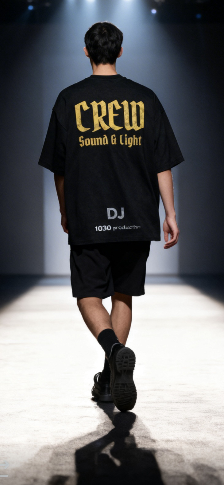 CREW Sound & Light Baskılı Oversize Tişört