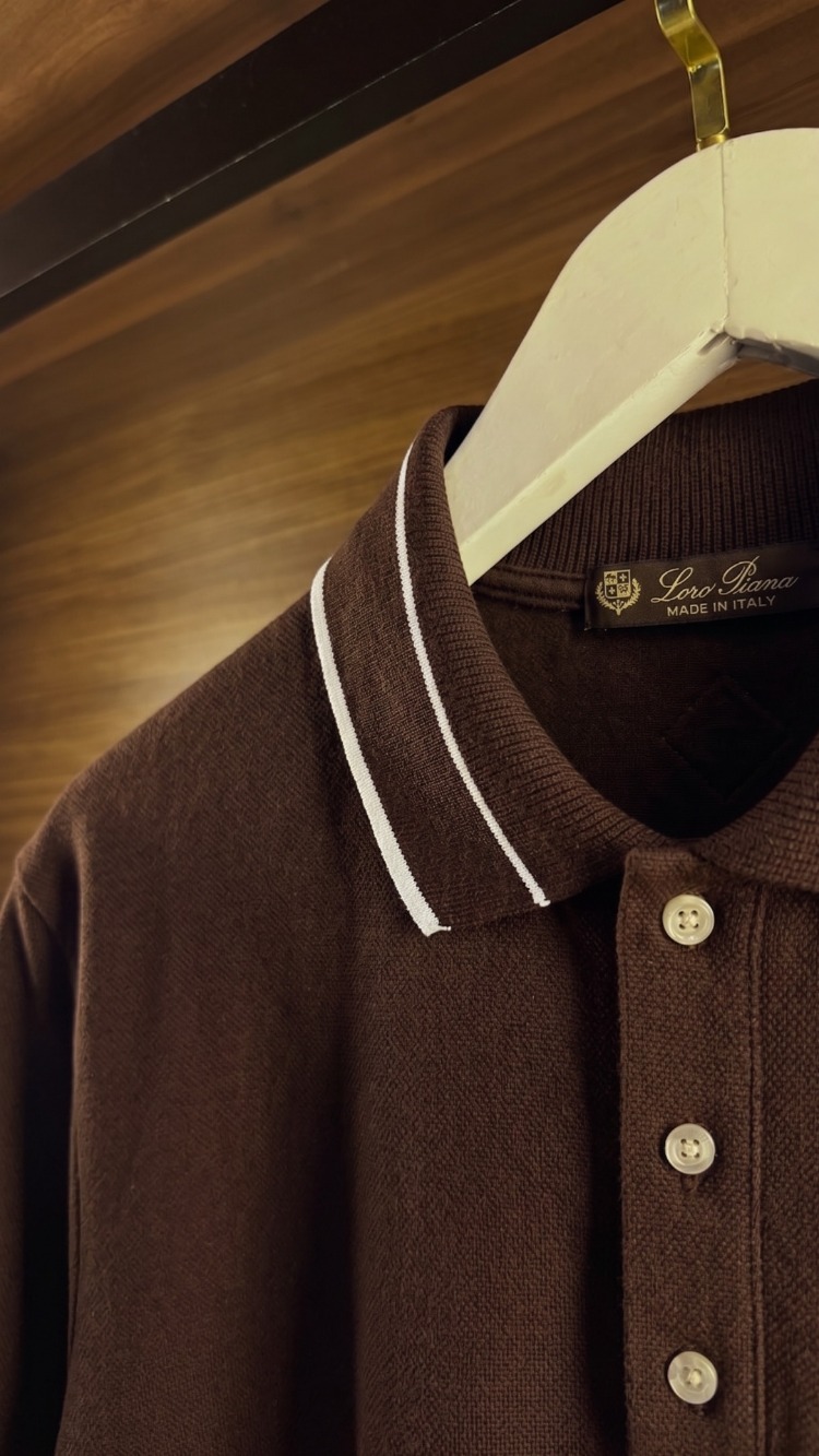 Loro Piana ™ Premium Polo Yaka Kahverengi (İthal Parça)