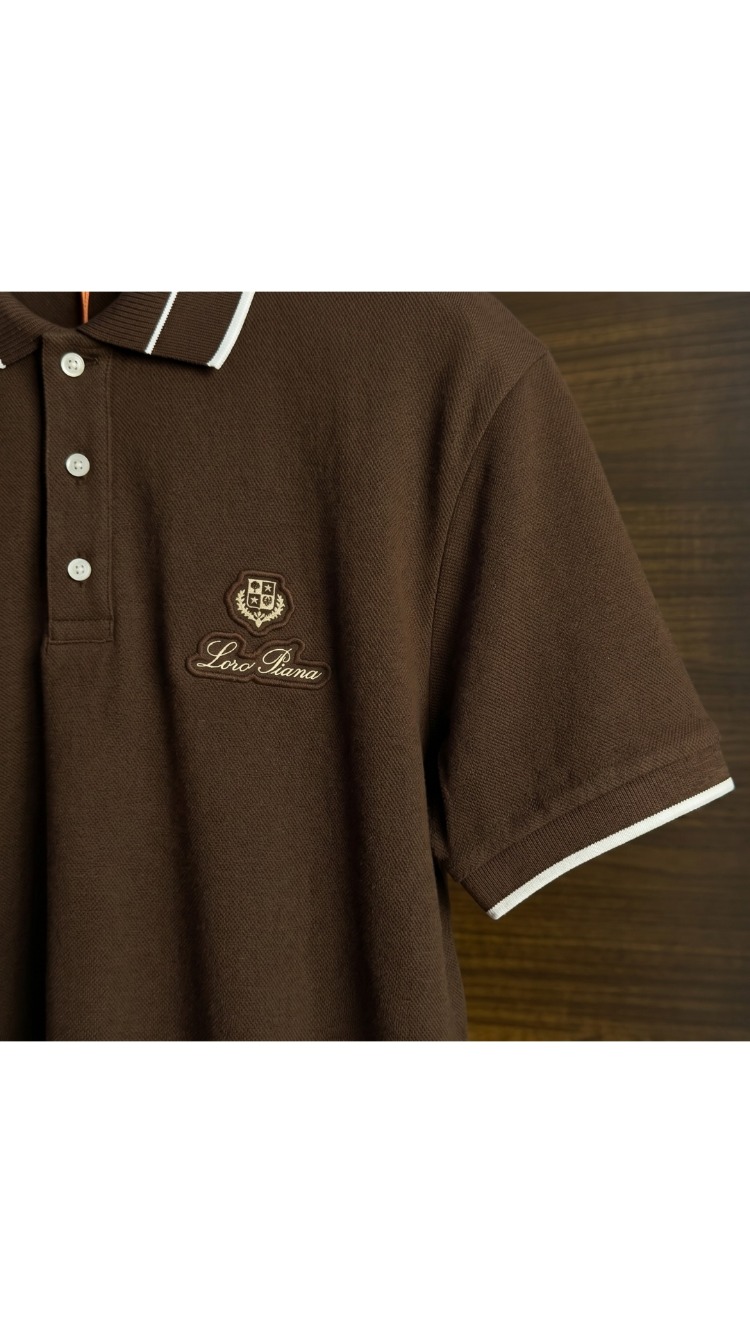 Loro Piana ™ Premium Polo Yaka Kahverengi (İthal Parça)