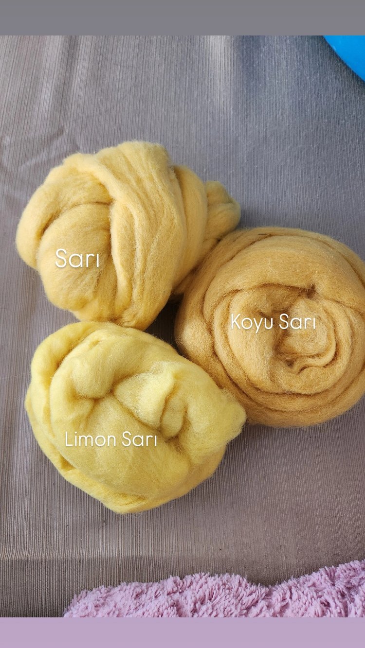 Uzun Lifli Keçe Yünü - Koyu Sarı