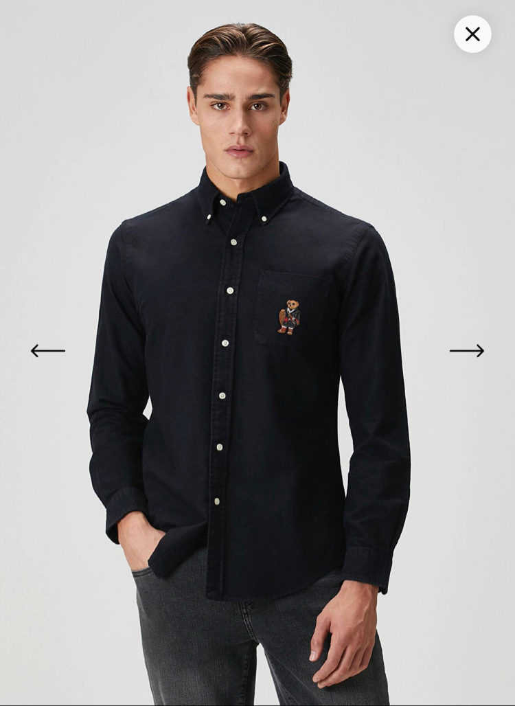 POLO RALPH LAUREN BEAR İŞLEMELİ OXFORD KUMAŞ GÖMLEK