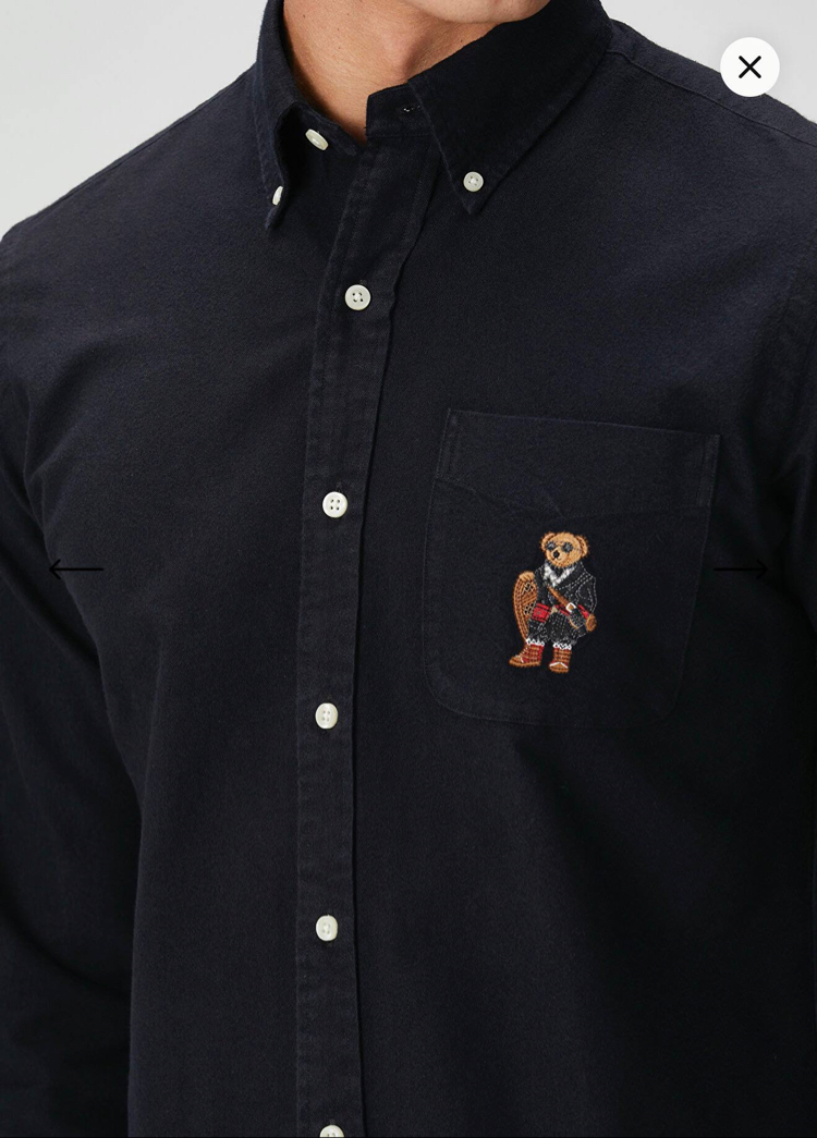 POLO RALPH LAUREN BEAR İŞLEMELİ OXFORD KUMAŞ GÖMLEK