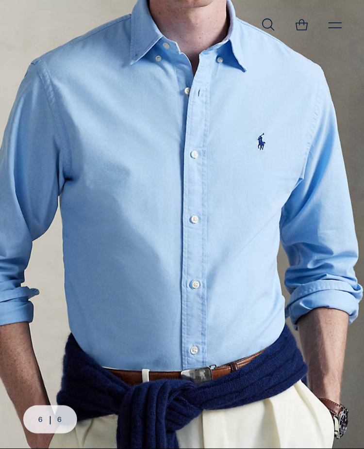 POLO RALPH LAUREN OXFORD KUMAŞ GÖMLEK GÖĞÜSTE İMZA MİDİLLİ NAKIŞ