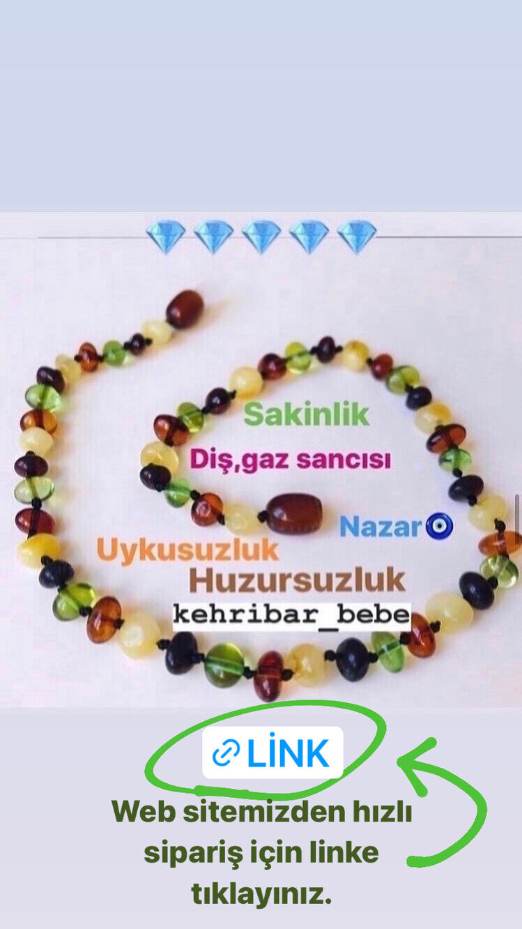 Sertifikalı Orijinal Hakiki Kehribar Bebek Kolye