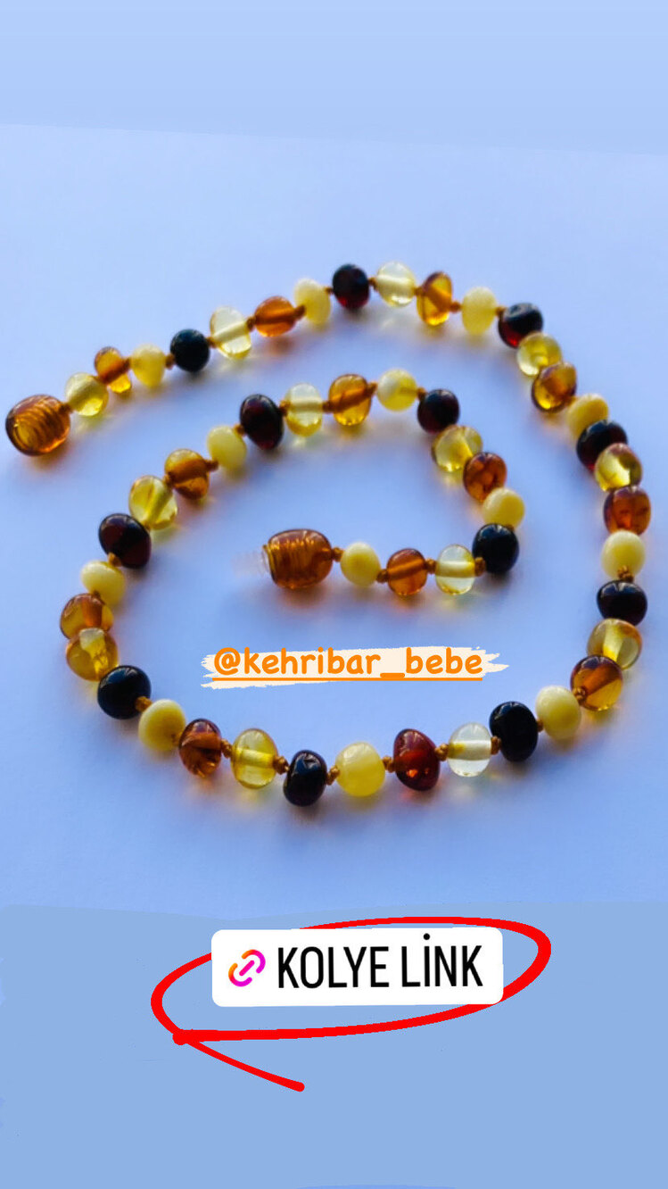 Sertifikalı Orijinal kehribar Bebek Kolye