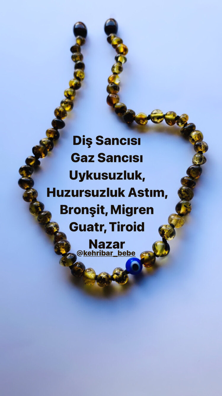 SERTİFİKALI ORİJİNAL KEHRİBAR BEBEK KOLYE NAZAR BONCUKLU