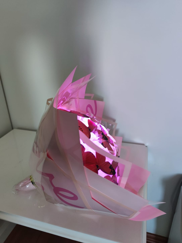 Pembe renk kelebek buketi