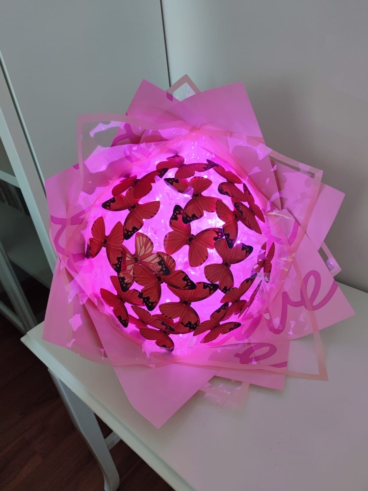 Pembe renk kelebek buketi
