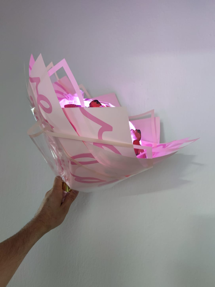 Pembe renk kelebek buketi