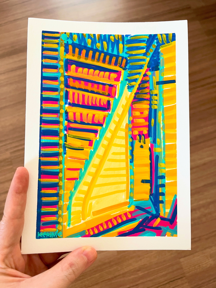 Abstract Stairs, 21x15 cm