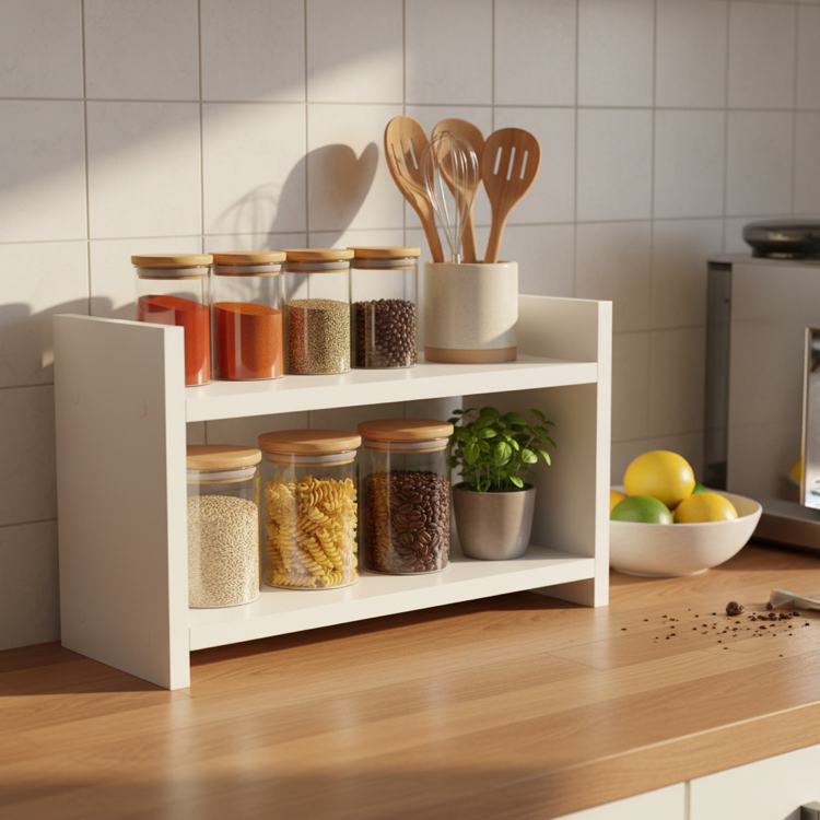 KermetHome Tezgah Üstü Çok Amaçlı Baharatlık Rafı