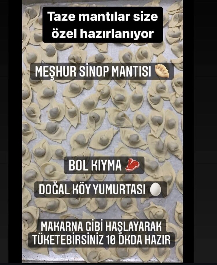 Bol Kıymalı Meşhur Sinop Mantısı COĞRAFİ İŞARETLİ
