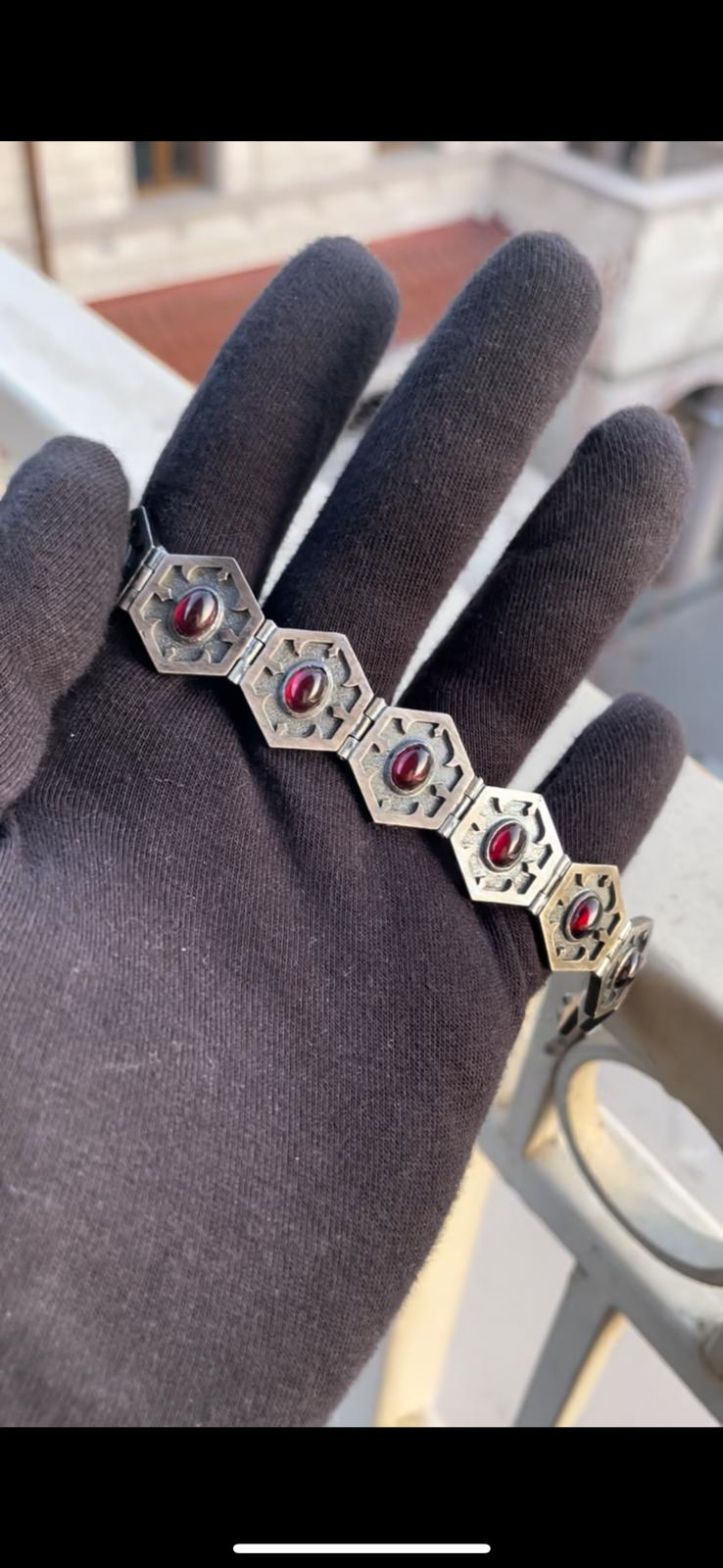 Garnet (Lal) Taşlı Bileklik