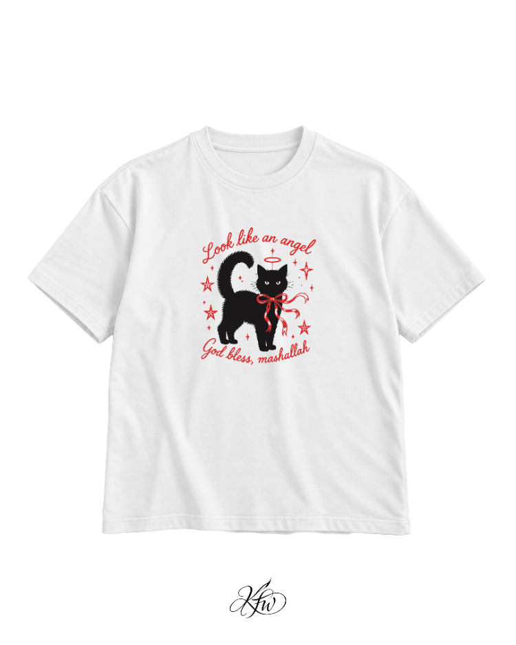 angel cat - oversize t-shirt