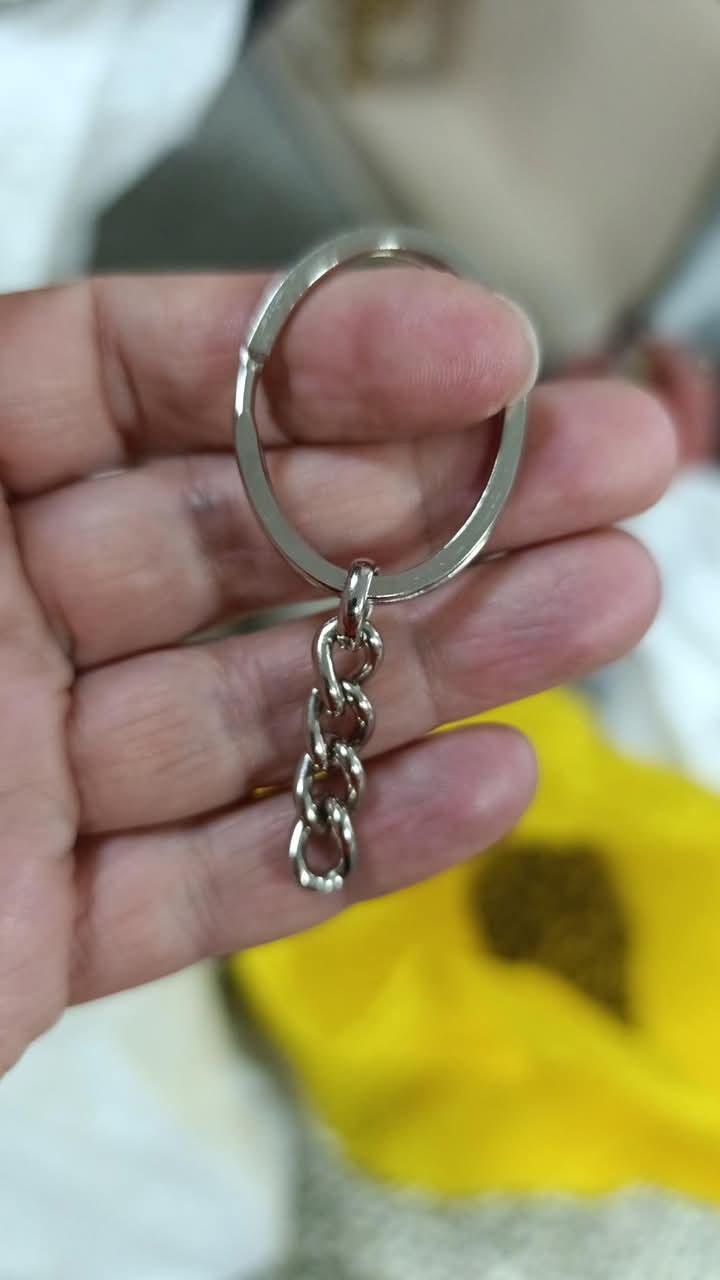 30mm Elips zincirli Ezme nikel anahtarlık