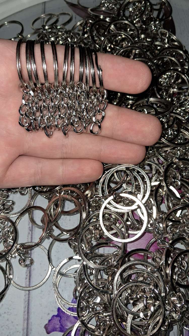 30mm Elips zincirli Ezme nikel anahtarlık
