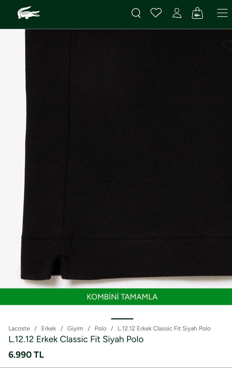 LACOSTE POLO YAKA PAMUK PİKE KUMAŞ TİMSAH İŞLEMELİ YIRTMAÇ DEYATLI ORJ SERİES