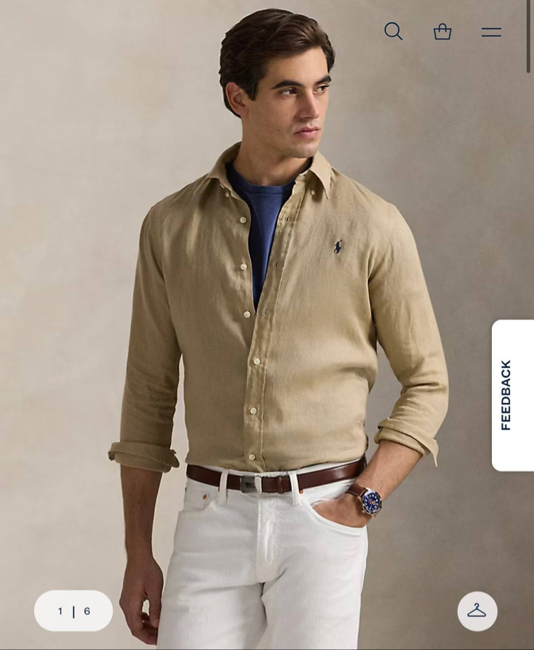 POLO RALPH LAUREN KETEN GÖMLEK İMZA MİDİLLİ NAKIŞ ORJ SERİES