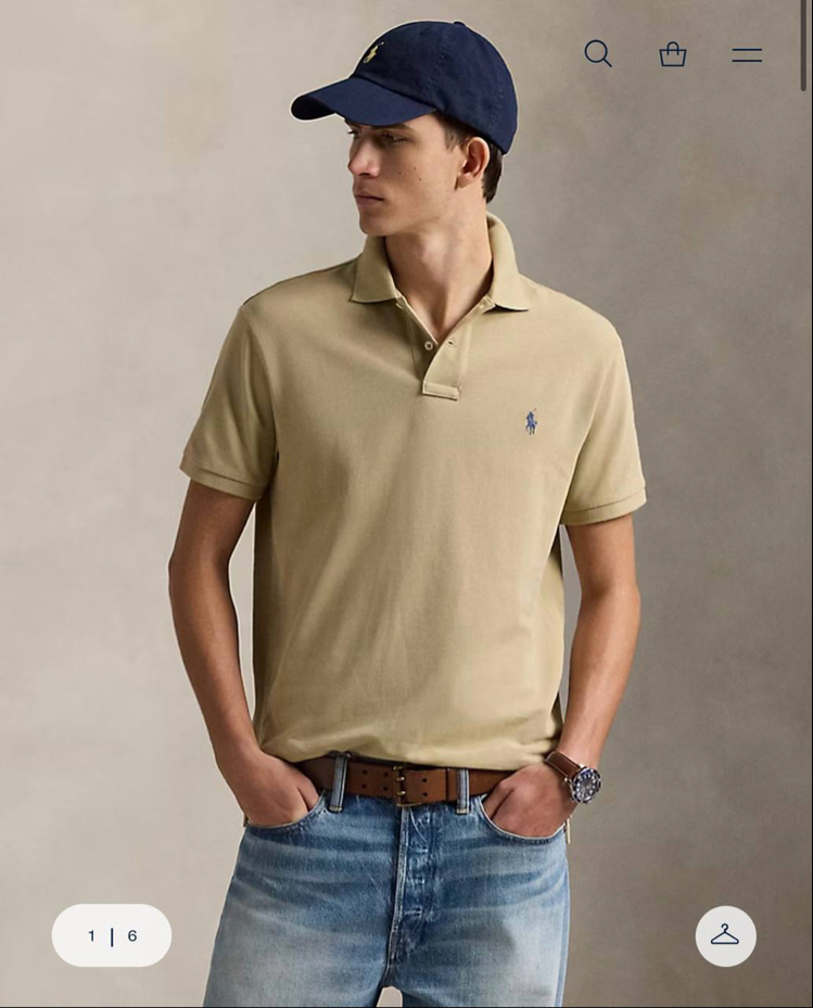 POLO RALPH LAUREN PAMUK PİKE KUMAŞ POLO YAKA T-TSHIRT ORJ SERİES