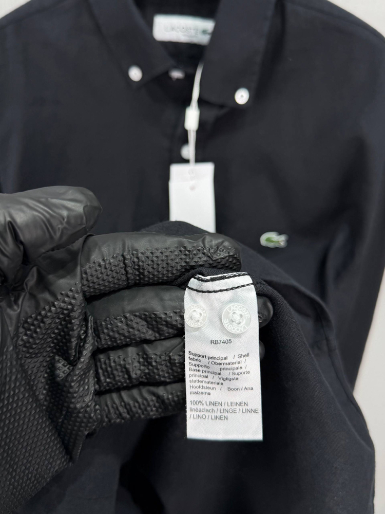 LACOSTE KETEN GÖMLEK TİMSAH NAKIŞ İŞLEMELİ RAHAT KALIP