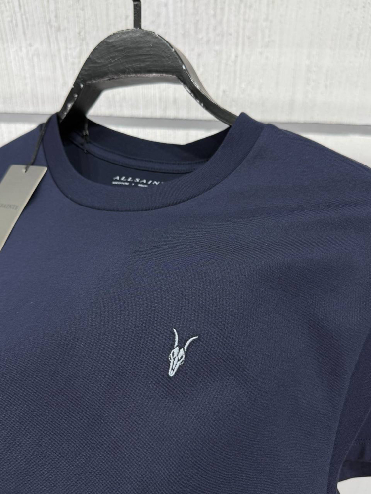 ALLSAINT NAKIŞ LOGOLU TSHIRT PAMUK PIMA  KUMAŞ REGULAR FIT