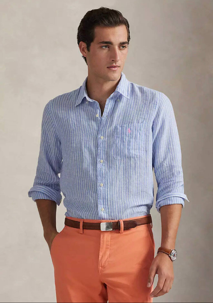 PL RALPH LAUREN CEPLİ GÖMLEK ÇİZGİ YAPI DESENLİ