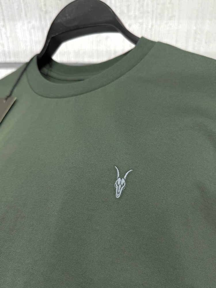 ALLSAINT NAKIŞ LOGOLU TSHIRT PAMUK PIMA  KUMAŞ REGULAR FIT